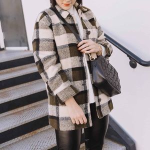 Madewell Belrose Shirt-Jacket in Maran Plaid